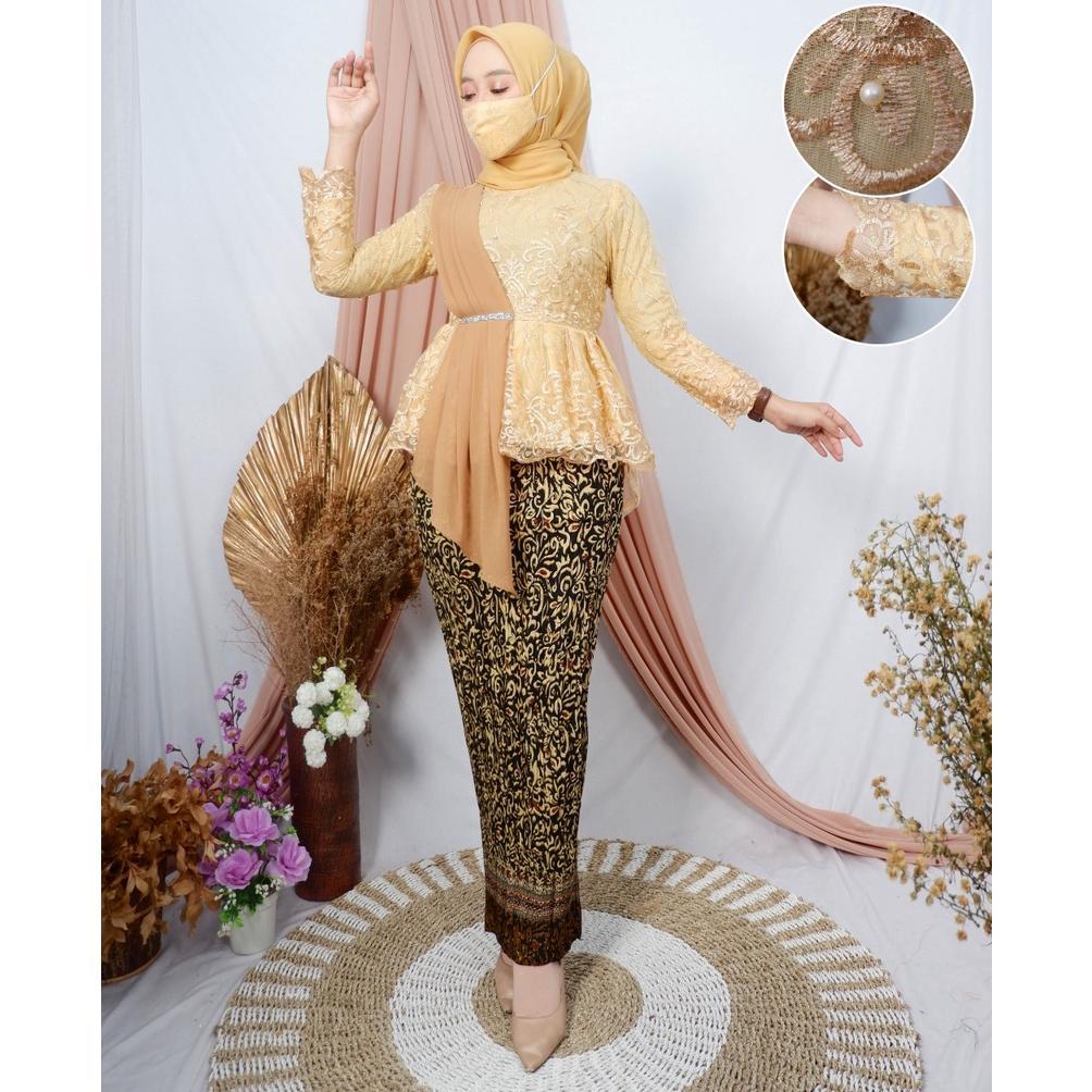 Diskon Setelan Kebaya Aurora Selendang Aurel//Kebaya Blouse Selendang Aurel//Model Kebaya Terlaris 2