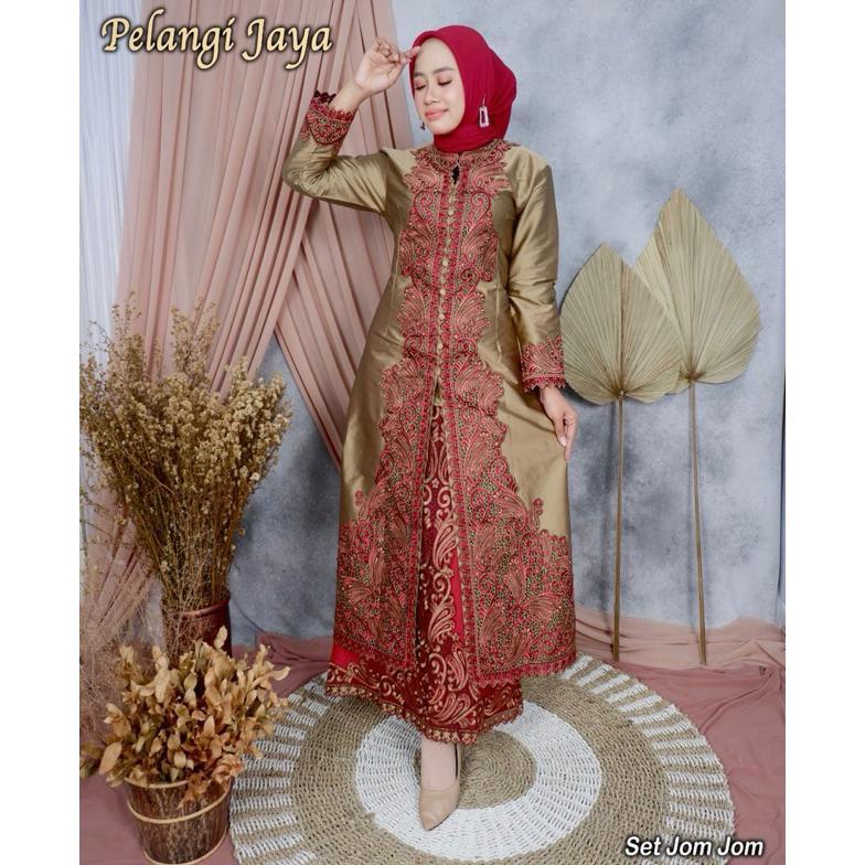 Best Seller Setelan Rok Kebaya  Jom Jom Pelangi Jaya Original  // Kebaya Tafeta // Kebaya Modern // 