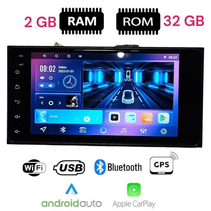 Head Unit Android 7 Inch DHD Untuk Sigra Calya Avanza Innova Soket Pnp