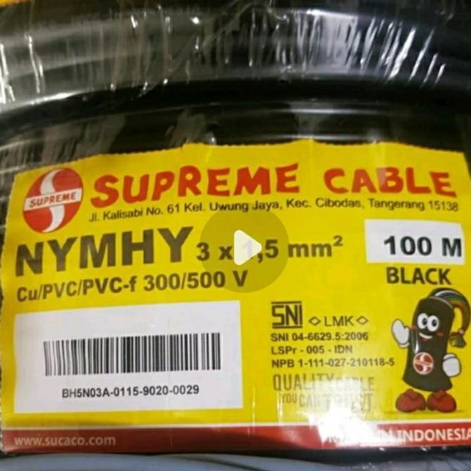 Promo Kabel Supreme Serabut Nymhy Black 3X1.5 100M