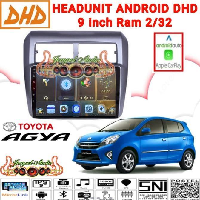 Head Unit Android DHD 9 Inch OEM Ayla / Agya Layar Ips