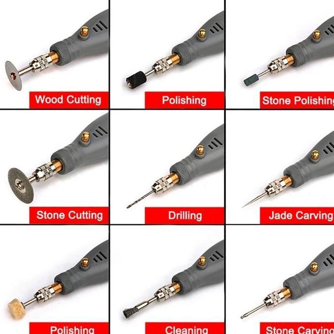 Promo Grinder Mini Listrik Cordless Bor Mini Set 3 Kecepatan Grinding Mesin Poles Usb Ukiran Pena Ma