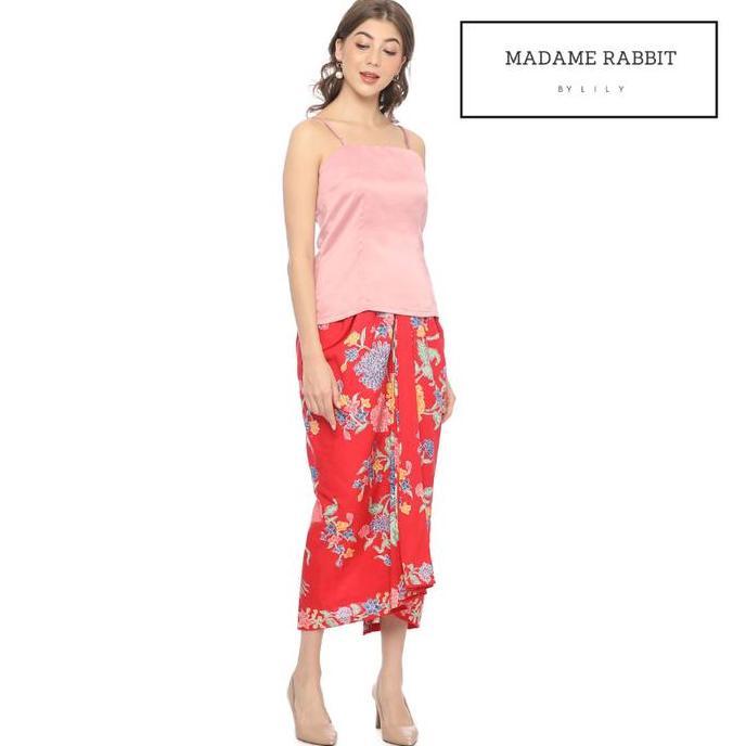Kamisol Tank Top Kebaya Madame Rabbit Satin Pink Jahit Butik Rapi Wanita Atasan BS