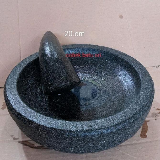 cobek batu asli buatan mesin bubut 1set Kitchenware LA