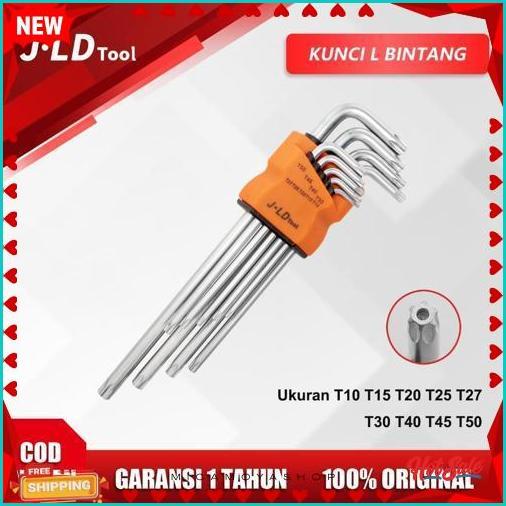 Sale Jld Kunci Bintang 1 Set Lengkap 9Pcs Kunci L 1Set Komplit Kunci L Panjang 1 Set Lengkap T10-T50