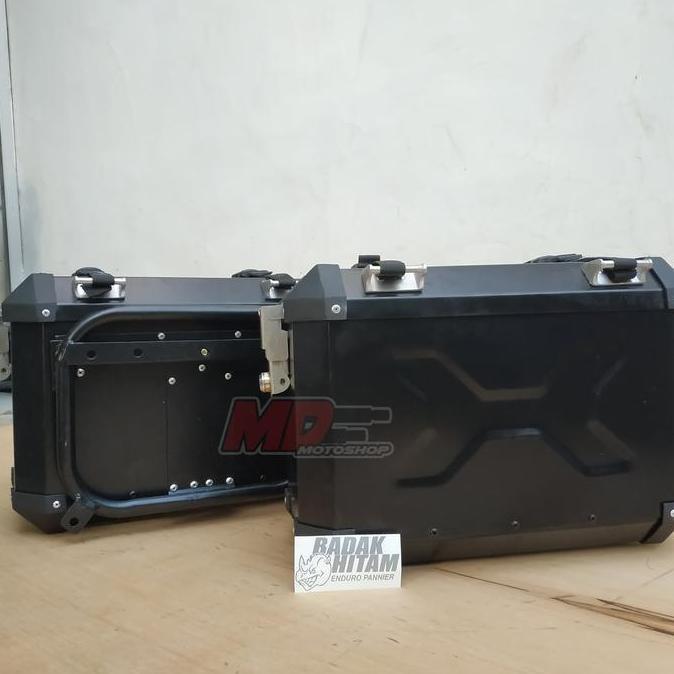 SAJIWAJURAGAN - SIDE - BOX SAMPING MOTOR BADAK HITAM ALUMUNIUM PANNIER 24LITER