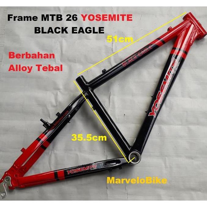 Frame Sepeda Batangan Sepeda MTB 26 inch Alloy Merk YOSEMITE BLACK EAGLE