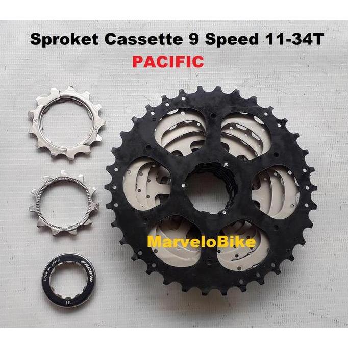 Sproket FreeWheel Susun Sepeda 9 Speed 11-34T Cassette PACIFIC