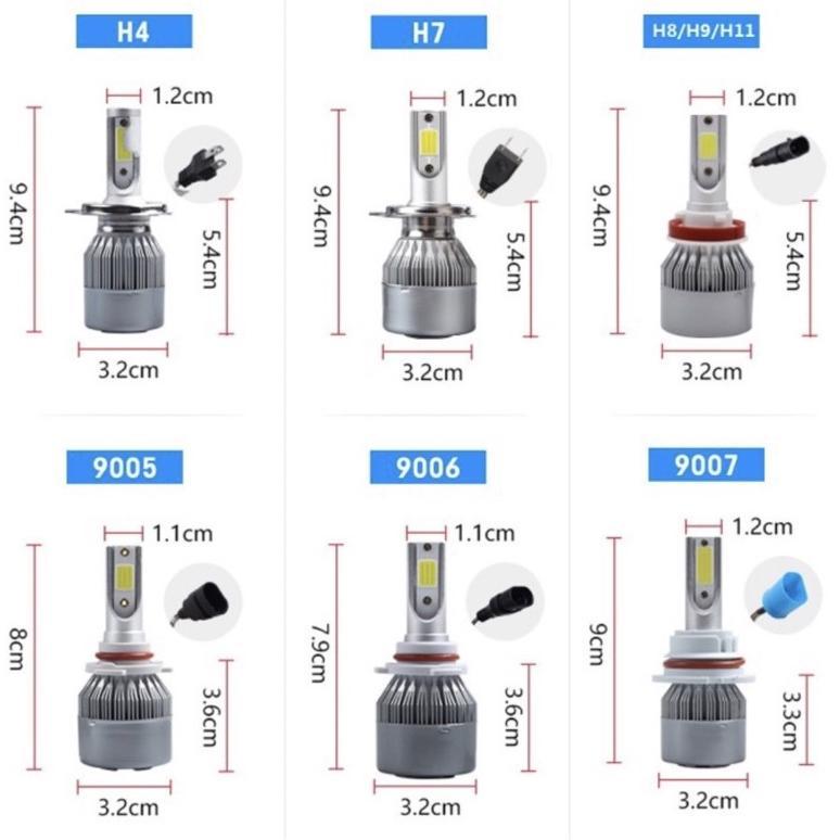 Murah Original Lampu Led Mobil Headlight Lampu Utama Mobil C6 H4 C6 H11 36Watt| Lampu Mobil Foglamp 