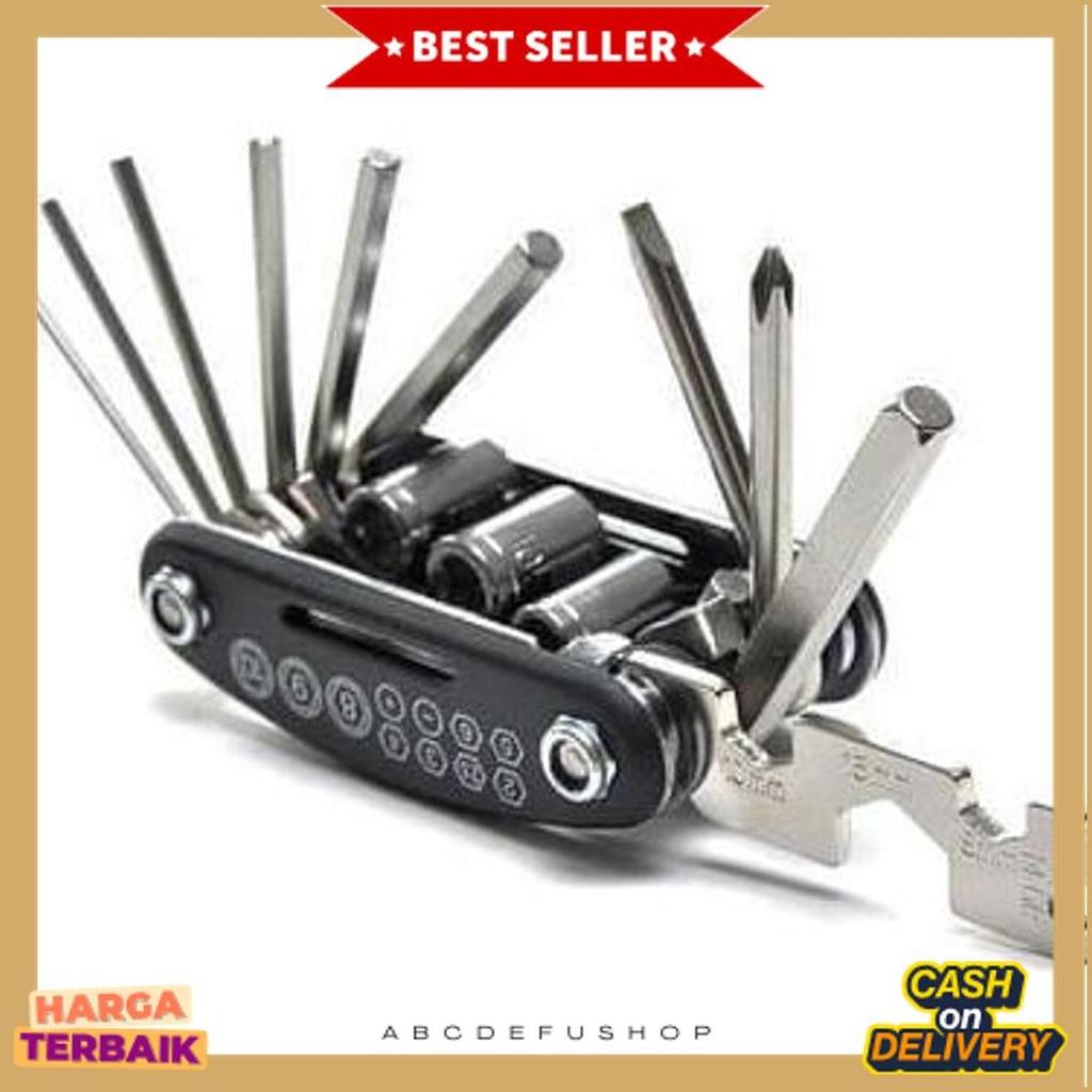 Terlaris Kunci Set Lipat Mini 16In1 Kunci Shock Obeng Multifungsi Kunci L Pas Sepeda Original