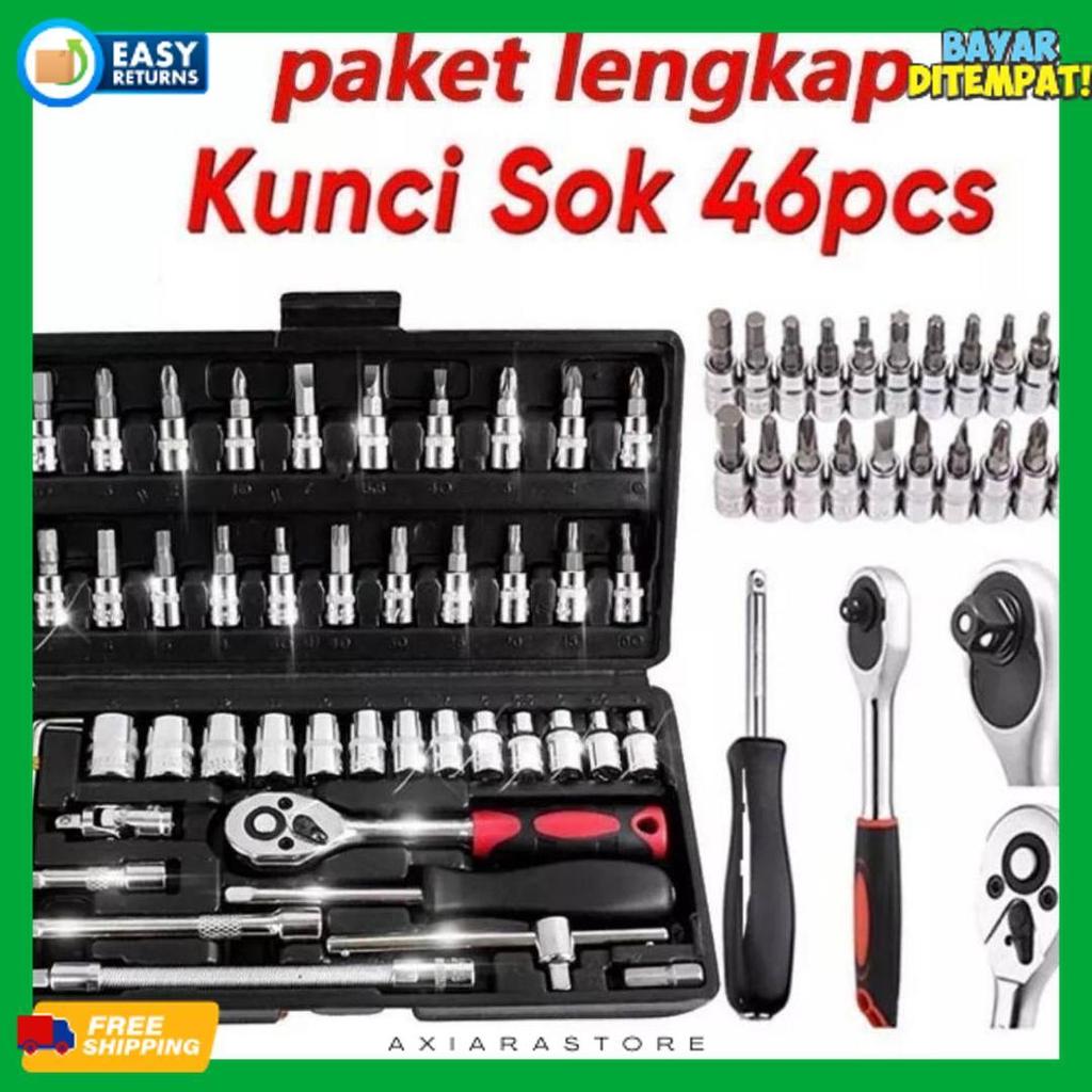 Berkualitas Kunci Set 46 Pcs Full Set Motor Kunci/ Kunci Set Lengkap