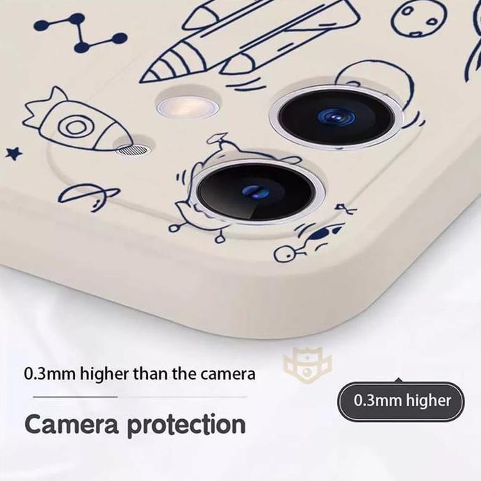Case untuk Redmi Note 10s Lovely ASTRONAUT FREE TALI Cartoon Square Gambar