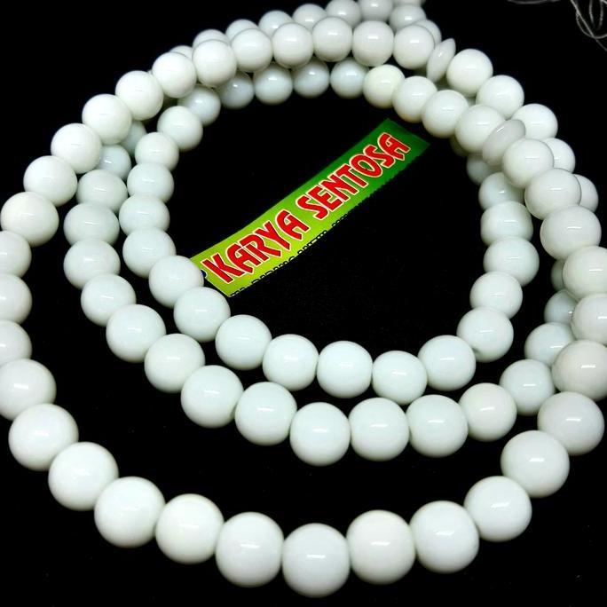 Tasbih Batu Giok Salju 99Butir Dim 12mm Natural