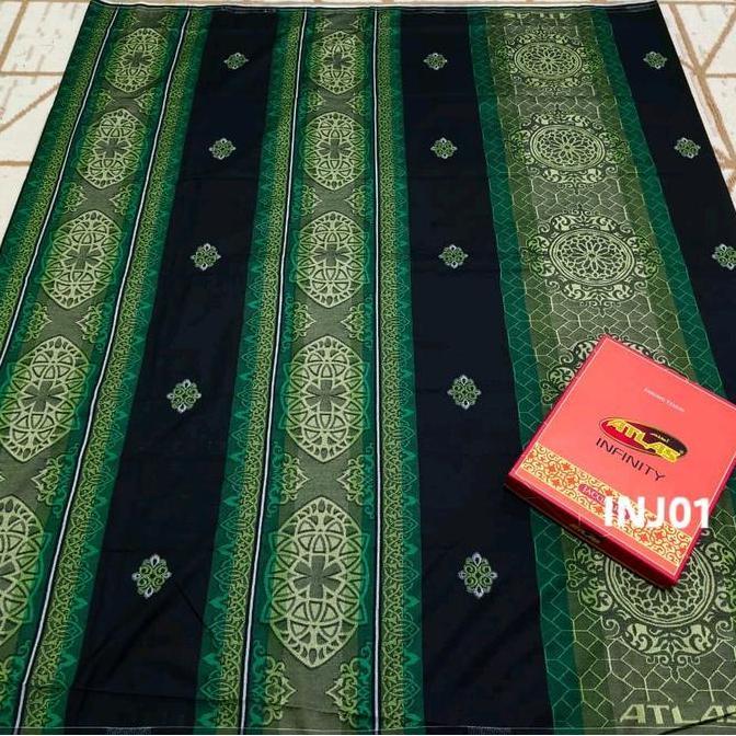 SARUNG Atlas Infinity Motif Jacquard Songket Bahan Tetoron Rayon Gold Quality