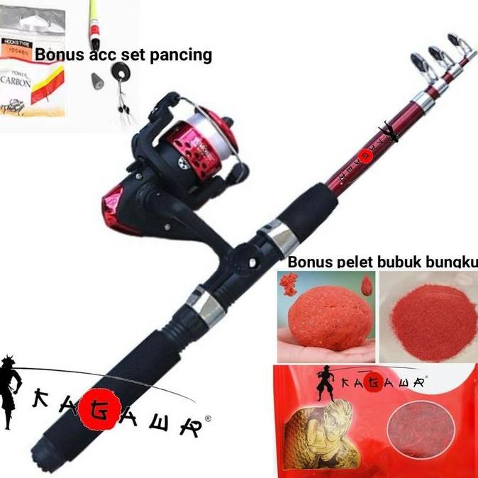 Paket Joran Pancing Antena Carbon Kagawa Antena Lengkap Pelet Tegek Reel Pancing Putar Rill