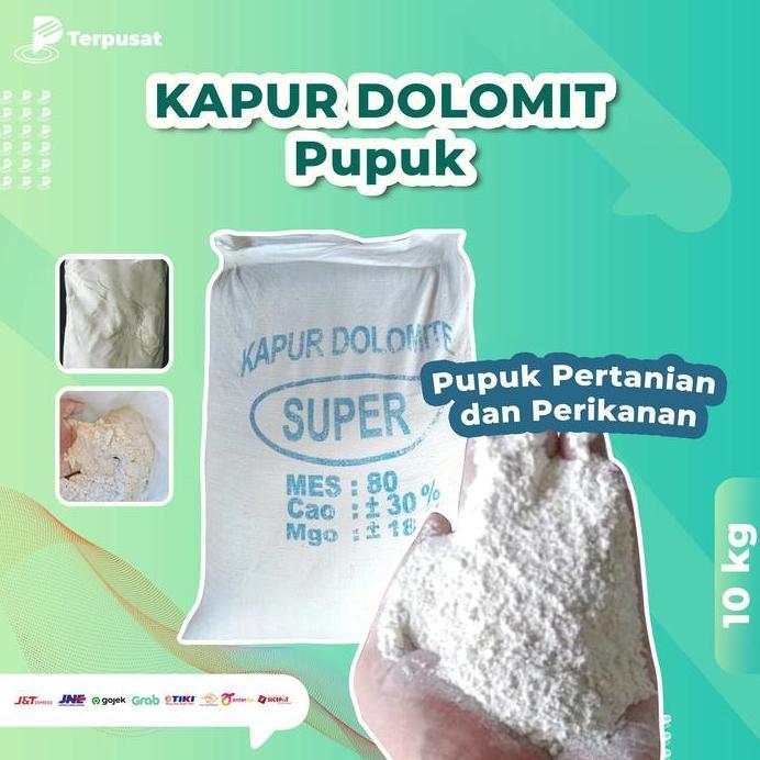 Per 10 Kg  Kapur Dolomit untuk Pertanian dan Perikanan pupuk tanaman Tanah Benih
