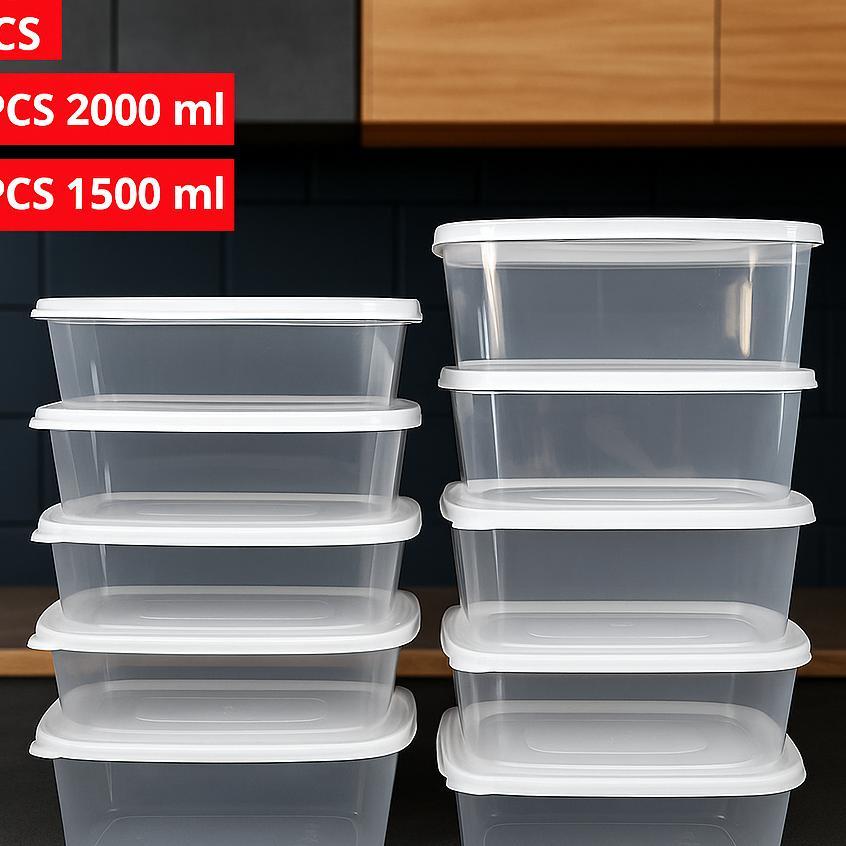 Calista Melati Premium 10Pcs Wadah Kulkas Food Preparasi/Food Container Tempat Penyimpanan Kulkas Da