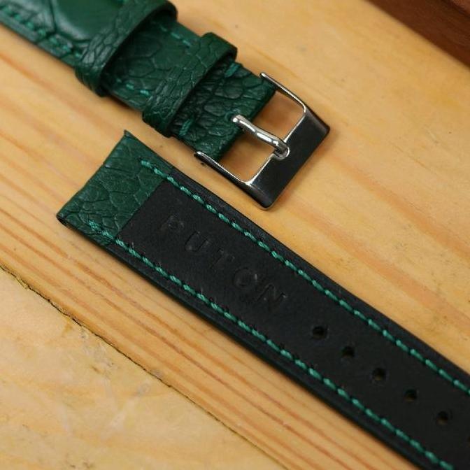 Custom Ostrich Leg Leather Watch strap - Green