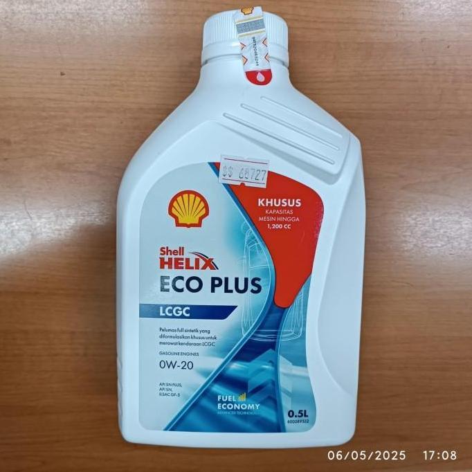 Oli Mesin Mobil Shell Helix Eco Plus 0W-20 0w20 LCGC 500ml - 68727 -