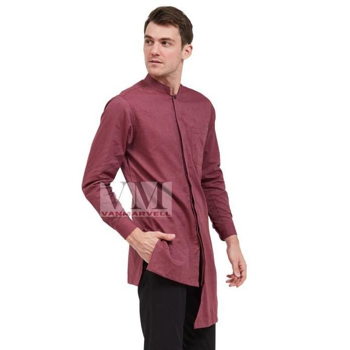 Ready stock VM Gamis Merah Maroon Baju Koko Jumbo Pria Maroon Gamis Pakistan