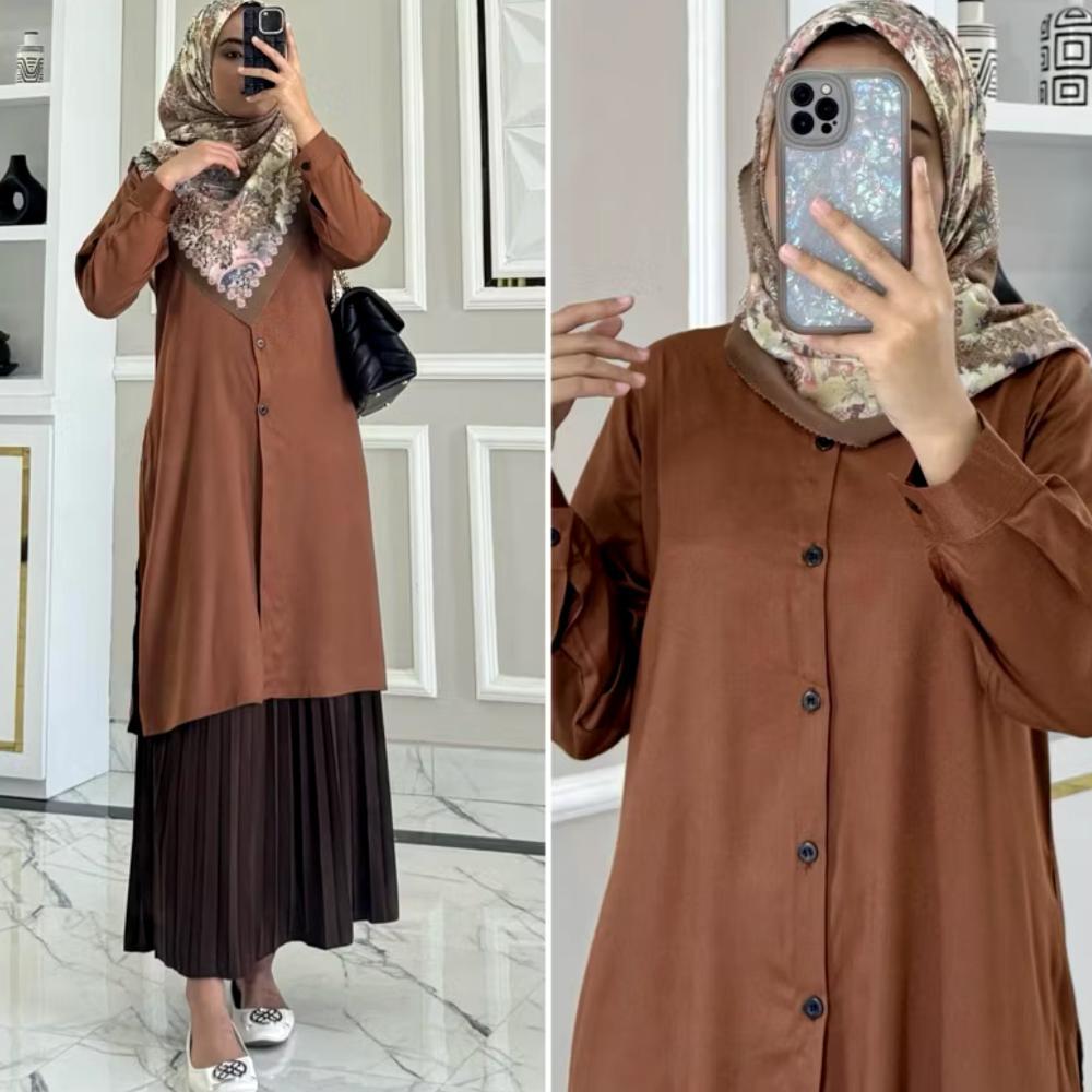 Garansi Long Tunic Polosan Wanita Muslimah Kekinian / Long Tunic Jumbo By Ortega