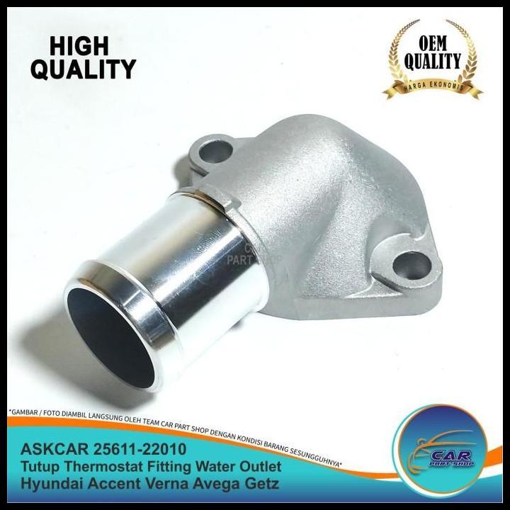 TERLARIS TUTUP THERMOSTAT FITTING WATER OUTLET HYUNDAI ACCENT VERNA AVEGA GETZ 