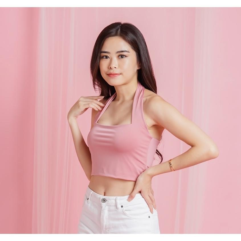 BIG SALE MODAVIE - BELLE HALTER TOP Tanktop Korea Crop Top Korean Halter Tank Top