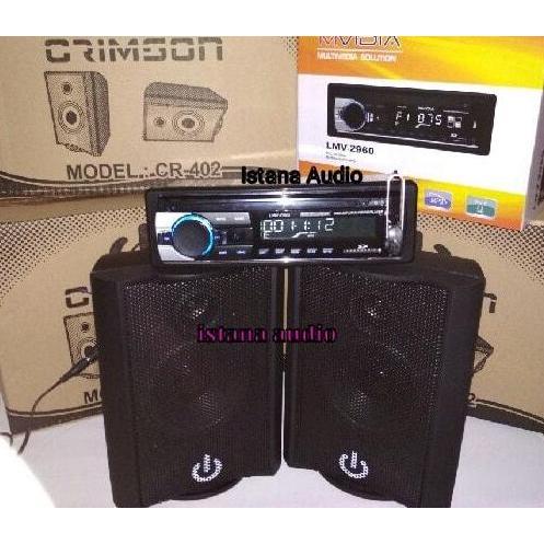 ZYL Paket Audio Mobil Tape MVIDIA Dan Speaker Crimson 4" / 402