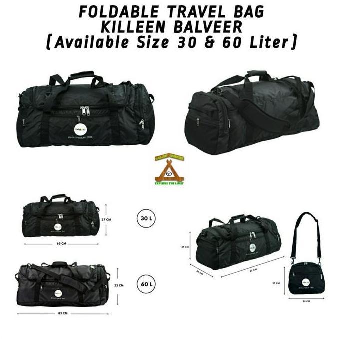kombashi9 - tas ransel / tas duffle / travel bag killeen balveer 30-60 l - detail pada deskripsi duf