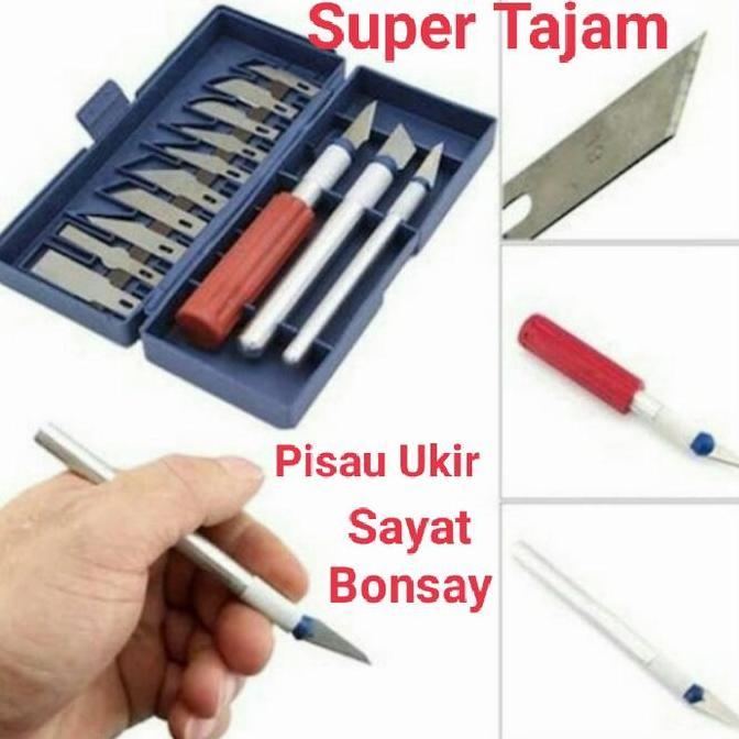 civakanda.storee - pisau sayat bonsai kelapa pisau ukir kayu 5 pisau cadangan tajam