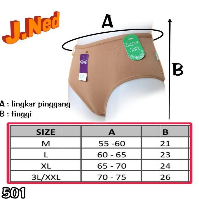 Misa- J501 Sorex Celana Dalam Wanita Dewasa, Celana Dalam Sorex Wanita Size M L El Ql