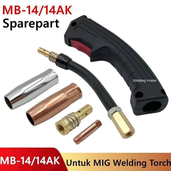 Whyy- Mb-14 Mig Welding Torch Nozzle Kontak Tip Holder Swanneck Mb14 14Ak