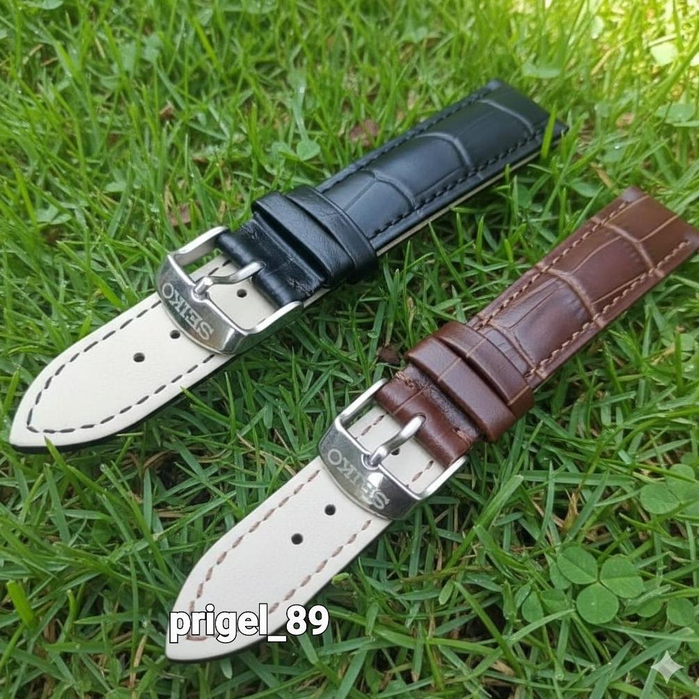 STRAP TALI JAM SEIKO TALI KULIT GENUINE LEATHER 18MM 20MM 22MM TALI JAM SEIKO