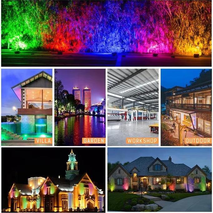 TERMURAH - Lampu Sorot LED RGB Tipe SMD 50 Watt 220V Floodlight Slim Waterproof Outdoor Indoor
