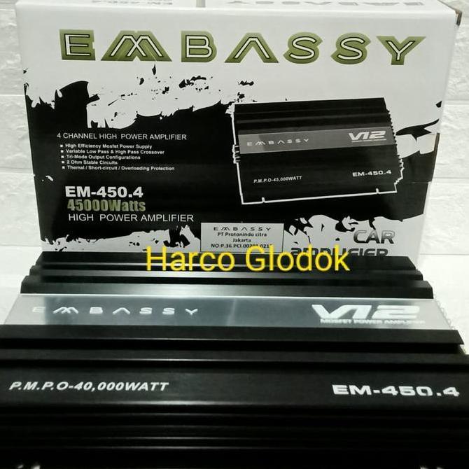 Power Amplifier 4 Chanel EMBASSY EM-450 Tenaga Badak Mosfet Embassy