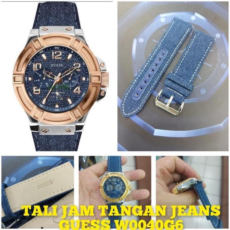 Tali Jam tangan kulit Jeans buat Guess W0040G6