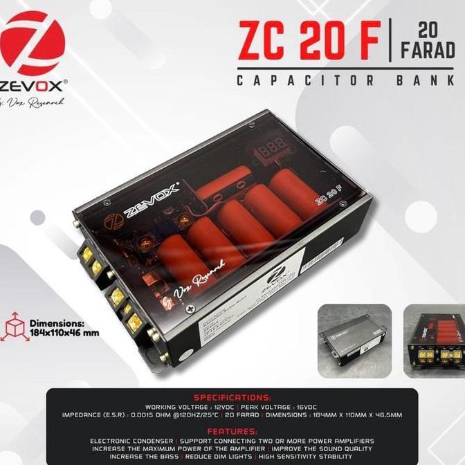 Kapasitor Capasitor Bank Zevox Zc 20 F Kapasitor 20 Farad Audio Mobil