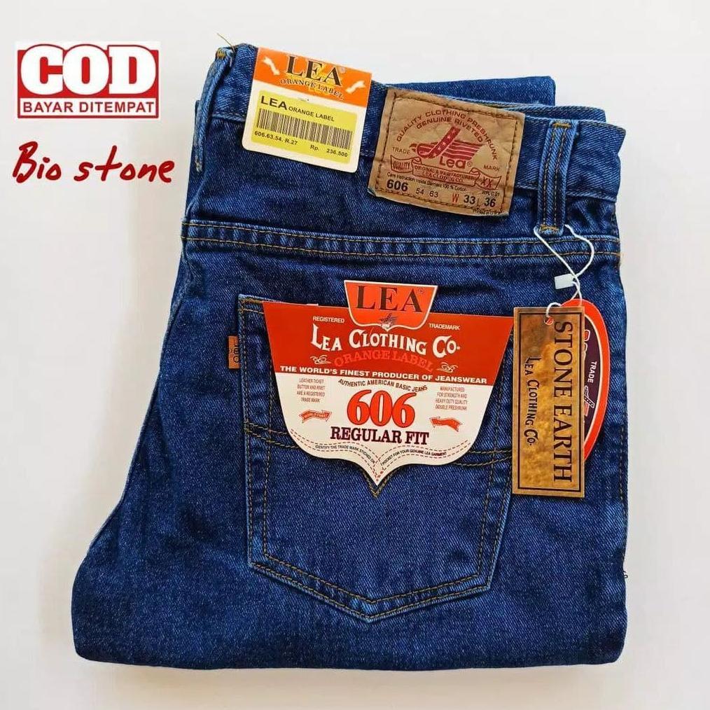 hot celana jeans panjang pria lea 606 standar reguler basic original hight quality size 28 - 44