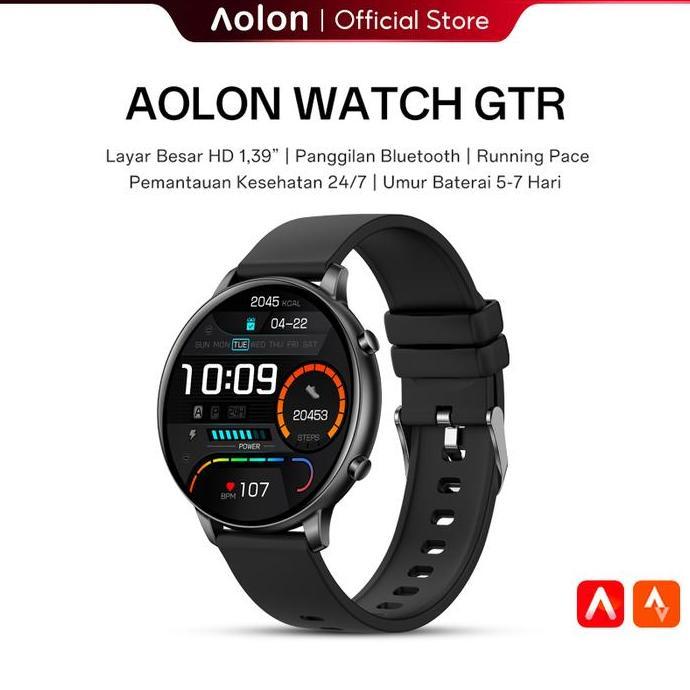 Aolon GTR Original SmartWatch Bluetooth Call Jam Tangan Pria Wanita Touch Screen Sports Fitness Hear