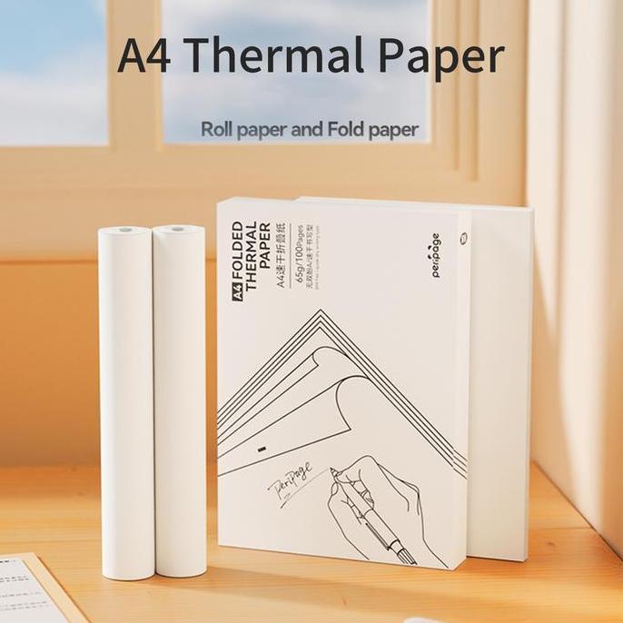 Lansungkirim- Kertas Thermal Peripage A4 Lembaran Roll Original Peripage