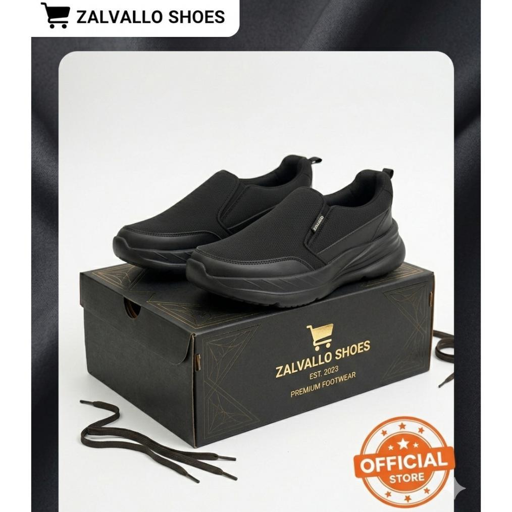 Sepatu Santai Slip on Pria Wanita - Sepatu Kerja Casual Hitam Polos 36 Sampai 44 Sepatu pria