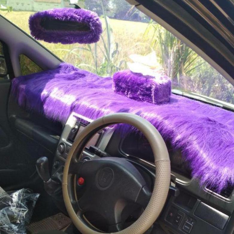 Alas Bulu Dashboard Mobil Import Ungu