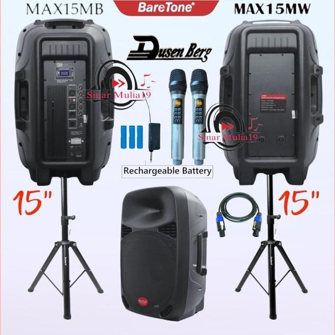 Promo Paket Sound System Karaoke Speaker 15 Inch Baretone [ Aktif & Pasif ] Mic Wireless Dusenberg E