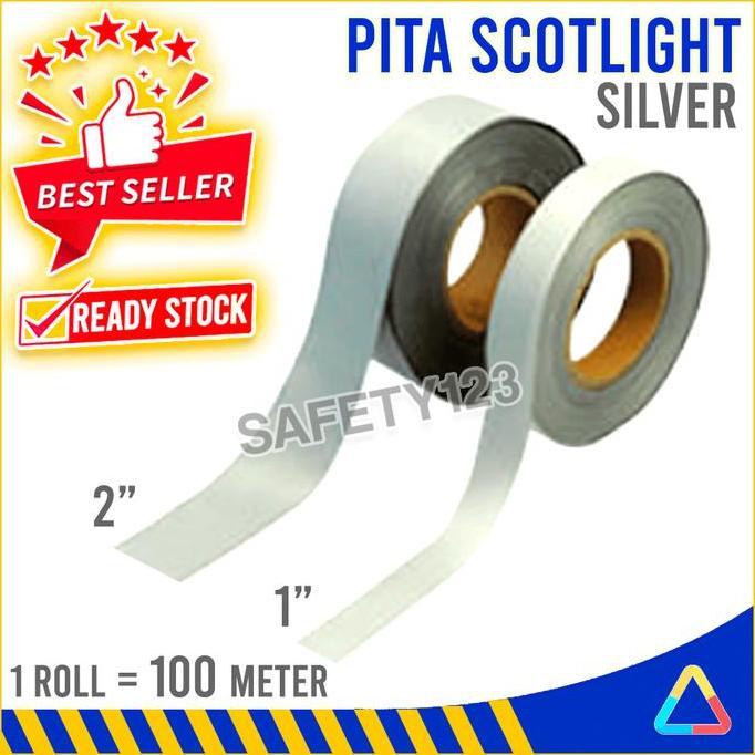 HOT SALE! Pita Kain Silver Scotlight Scotlite Reflektor Baju Rompi Safety
