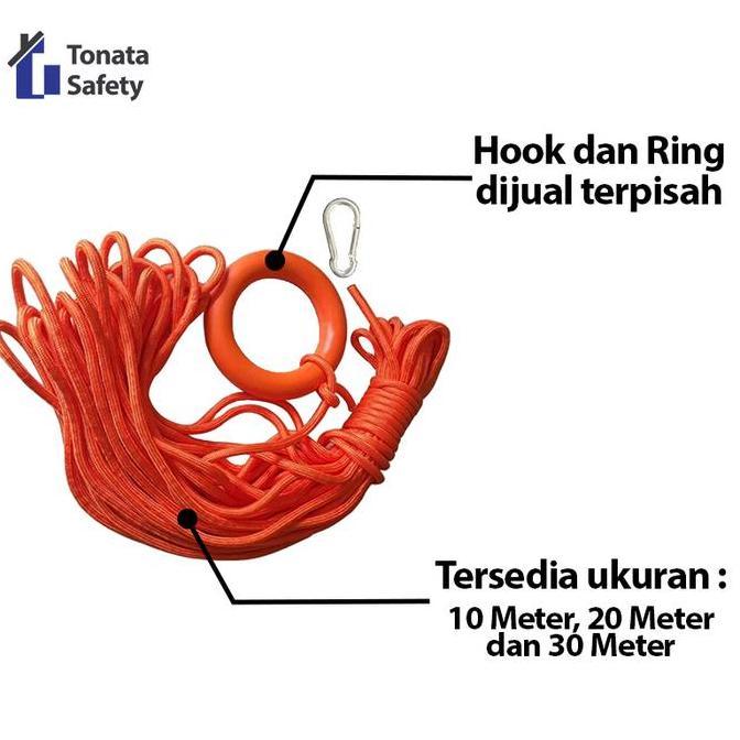 Uisce- Tali Pelampung 10 Mm / Floating Rope Untuk Ring Buoy / Rescue Rope 10 Mm / Tali Penolong Kese