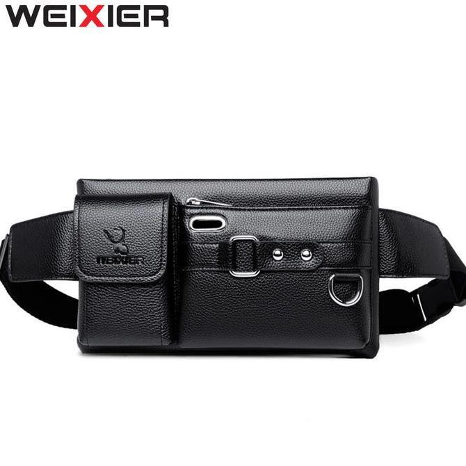 sivajansamni - weixier 8117 tas selempang pria kulit waistbag anti air