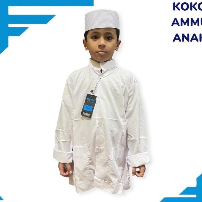 Baju Koko Ammu Anak Pakaian Muslim Anak Laki Couple Panjang Tanggung Peci