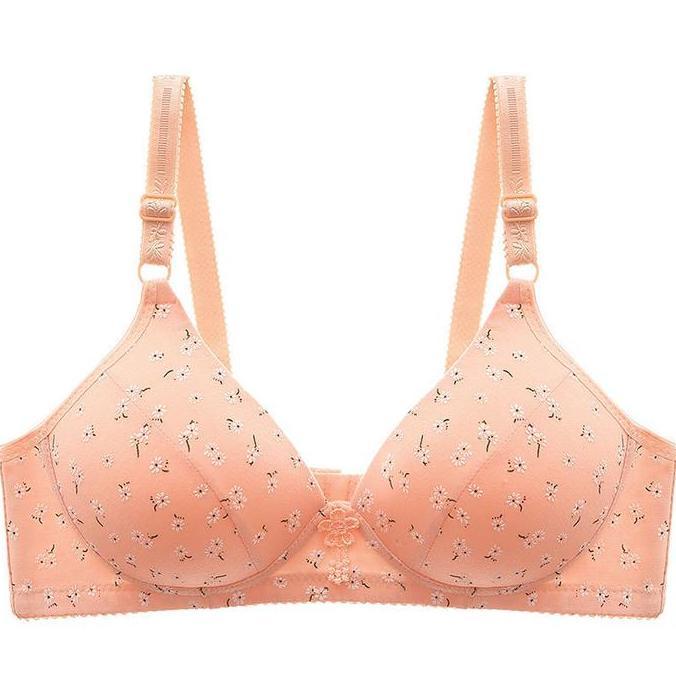 Lansungkirim- Bra Big Size Tanpa Kawat Motif Bunga Import Murah/Bh Busa Tipis Size Besar