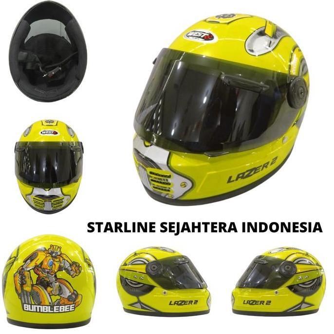 HELM FULL FACE ANAK WEST/HELM ANAK LAZER/ FULL FACE MOTIF/KARAKTER/ ANAK ANAK COWO/ANAK ANAK CEWE/ M