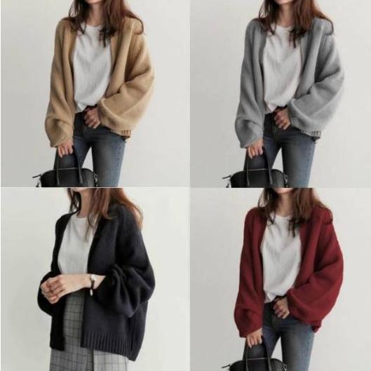 FLASH SALE HOPYLOVY Cardigan Outer Rajut Amelia / Outer bahan Rajut Tebal Lengan Panjang Amelia KEKI